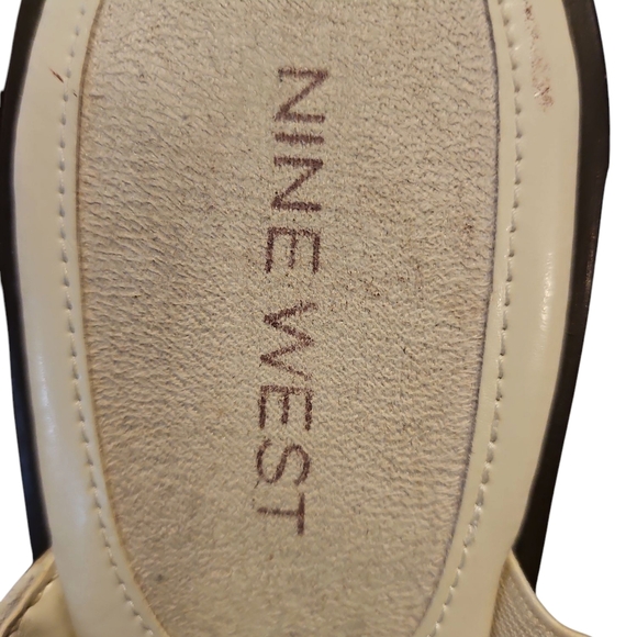 Nine West Black and White Wedge Sandals with Decorative Straps - Picture 6 of 6